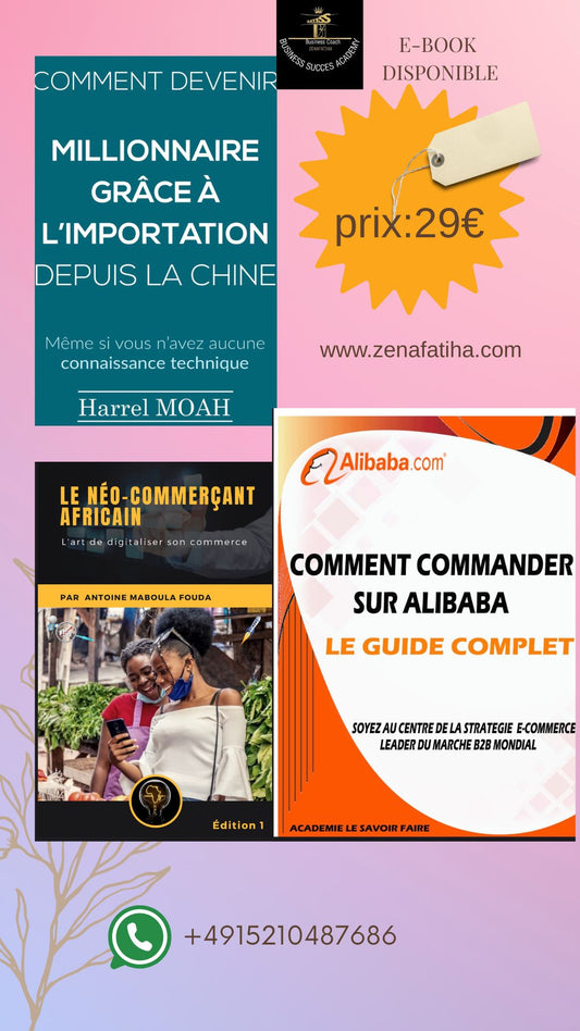 3e-book ,devenir millionaire graceal imprtation en chine